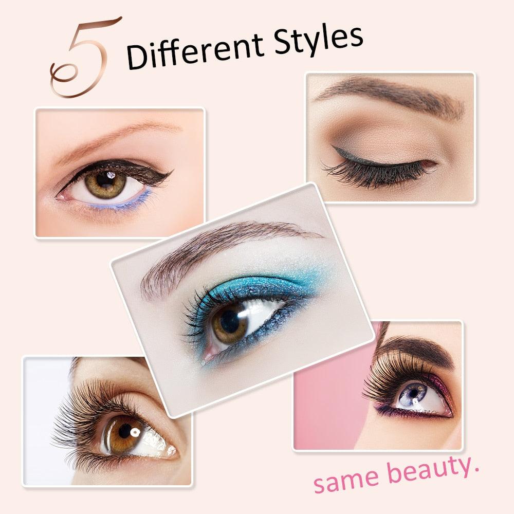 5 Pair Magnetic Eyelashes With Magnet Liquid Eyeliner Tweezer Set - Waterproof Long Lasting (M2)(1U86)