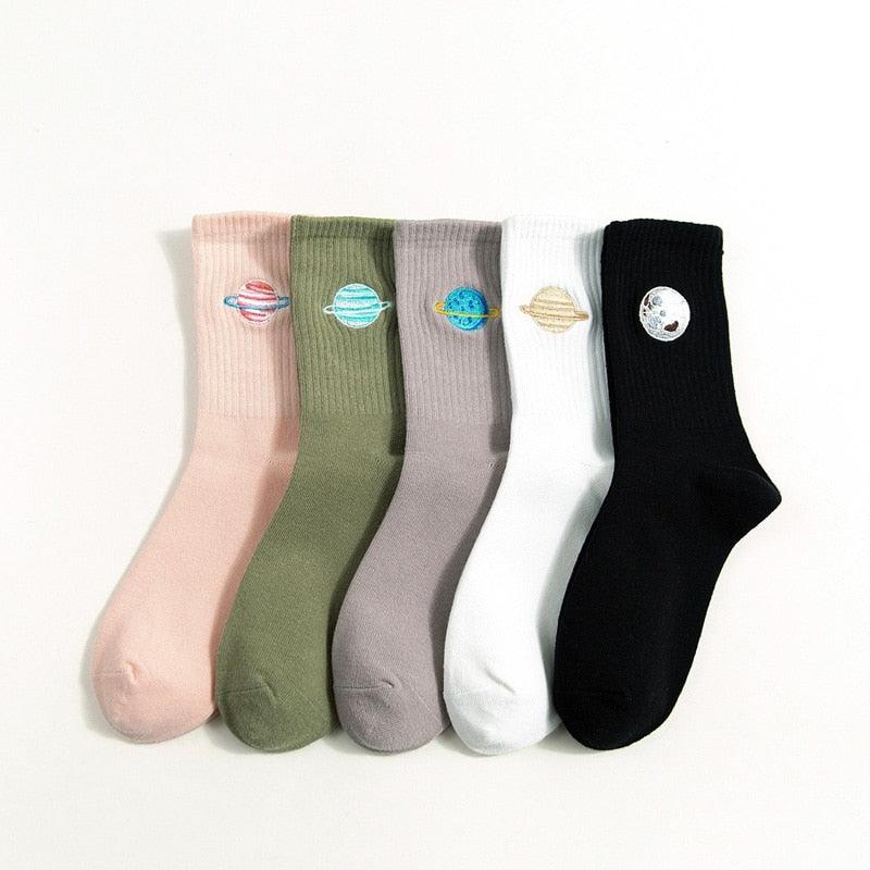 Cute 5 Pairs Women's Cotton Socks - Fashion Solid Color Sock (2WH1)(F87)