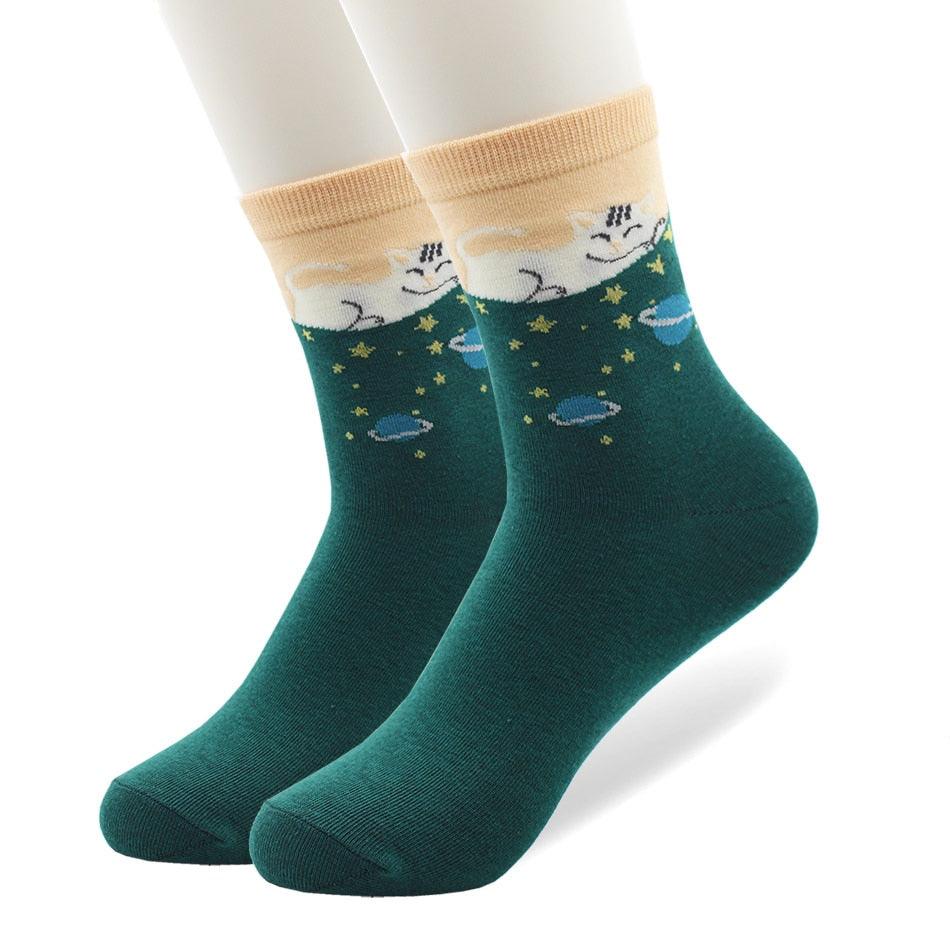 5 Pairs/lot Fashion Cute Socks - Animal Design - Women's Casual Comfortable Cotton Crew Socks (3WH1)(2WH1)(F31)
