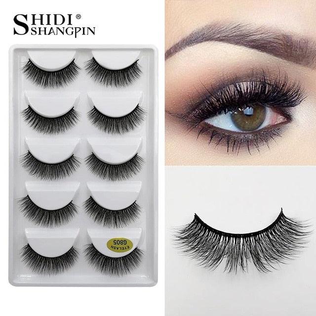 5 pairs mink lashes false eyelashes natural fake lashes 3d mink eyelashes 3d lashes (M2)(1U86)