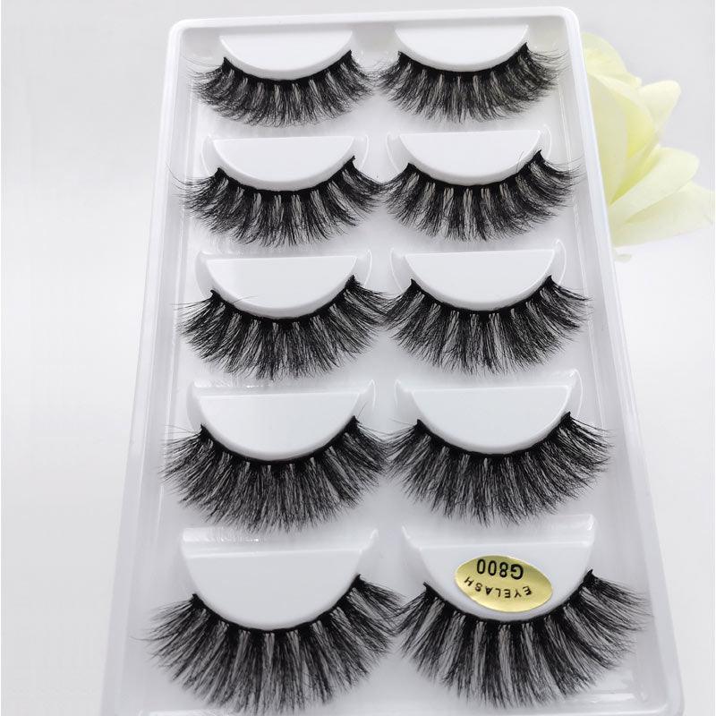 5 pairs mink lashes false eyelashes natural fake lashes 3d mink eyelashes 3d lashes (M2)(1U86)