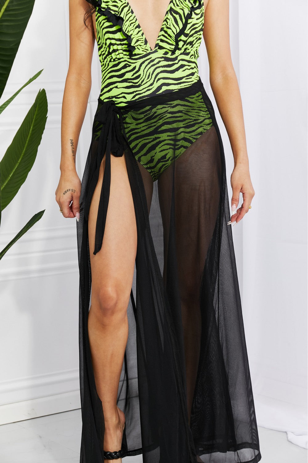 Marina West Swim Beach Is My Runway Mesh Wrap Maxi Cover-Up Skirt (TB11D) T - Deals DejaVu