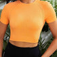 Cropped Round Neck Active Top