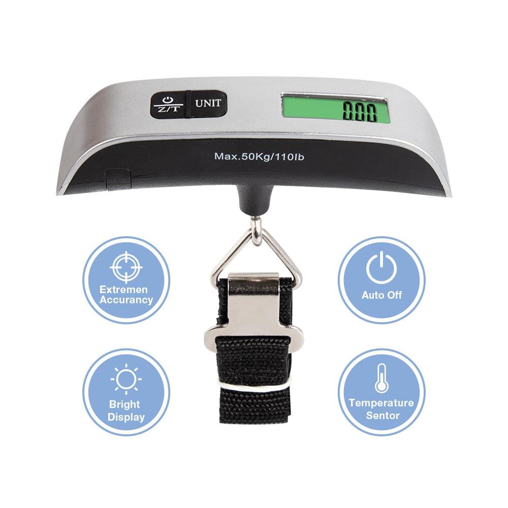 50kg/110lb Digital Electronic Luggage Scale - Portable Suitcase Scale Handled Travel Bag (LT6)(F104)