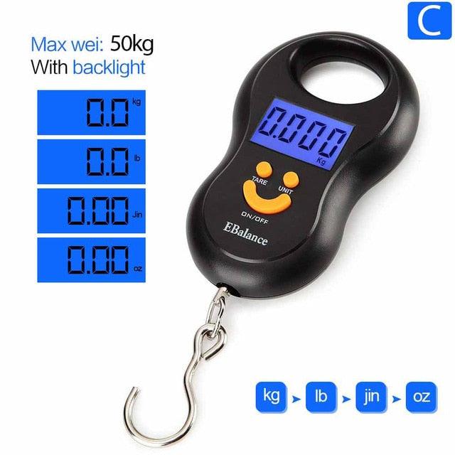 50kg x 10g Mini Digital Scale For Fishing Luggage - Travel Weighting Steelyard Hanging Electronic Hook Scale (LT6)(F104)