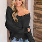 Frayed Hem Dropped Shoulder Sweater - Deals DejaVu