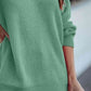 Full Size Cutout V-Neck Rib-Knit Sweater - Deals DejaVu