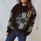 Snowflake Pattern Long Sleeve Sweater - Deals DejaVu