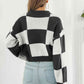 Color Block Round Neck Dropped Shoulder Sweater - Deals DejaVu