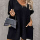 Short Sleeve Sweater Dress with Pockets