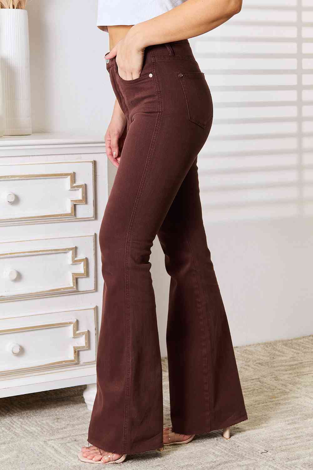 Judy Blue Full Size Tummy Control Garment Dyed Flare (BFD) T - Deals DejaVu
