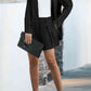 Longline Blazer and Shorts Set with Pockets