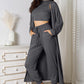 Tank, Pants, and Cardigan Set with Pockets (BFD) T - Deals DejaVu