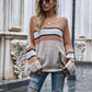 Woven Right Striped Horizontal Ribbing Long Sleeve Tunic Sweater - Deals DejaVu