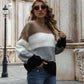 Color Block Round Neck Sweater - Deals DejaVu