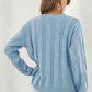 Round Neck Long Sleeve Sweater - Deals DejaVu
