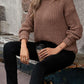 Turtleneck Dropped Shoulder Pullover Sweater - Deals DejaVu