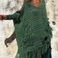 Fringe Detail Long Sleeve Sweater with Pockets - Deals DejaVu