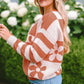 Contrast Round Neck Long Sleeve Sweater - Deals DejaVu