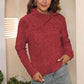 Asymmetrical Neck Long Sleeve Pullover Sweater - Deals DejaVu