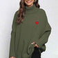 Turtle Neck Long Sleeve Ribbed Sweater - Deals DejaVu
