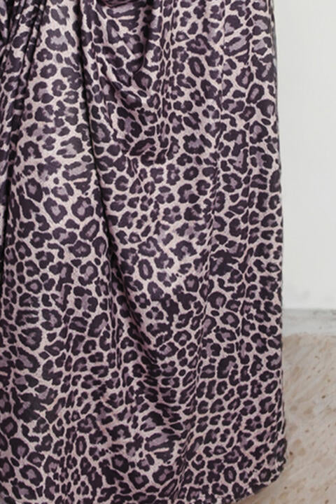 Leopard Round Neck Maxi Dress (BWMT) T - Deals DejaVu