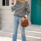 Warm Spice Striped Round Neck Sweater