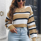 Striped Round Neck Cropped Sweater