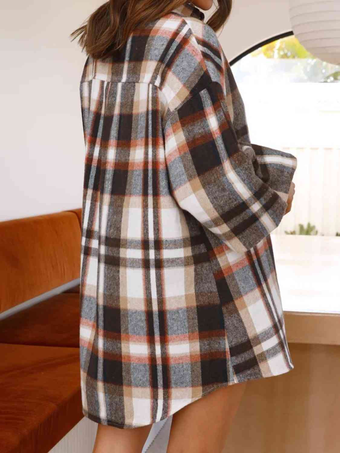 Plaid Lantern Sleeve Shirt (BFD) T - Deals DejaVu