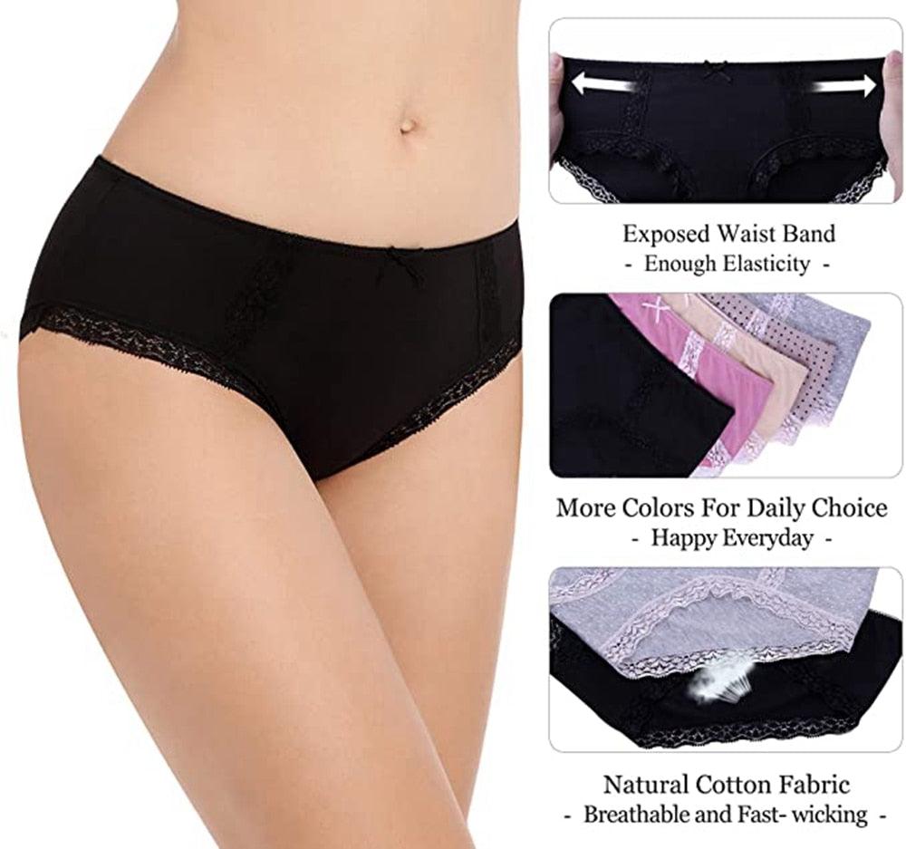 Trending 5Pcs/Pack Women's Panties - Soft Cotton Breathable Comfort Underwear - Sexy Stretchy Bikini (D28)(TSP2)(TSP4)