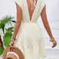 Tie Back V-Neck Ruffle Hem Dress - Deals DejaVu