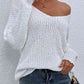 Rib-Knit V-Neck Tunic Sweater