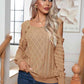 Decorative Button Cold-Shoulder Sweater - Deals DejaVu