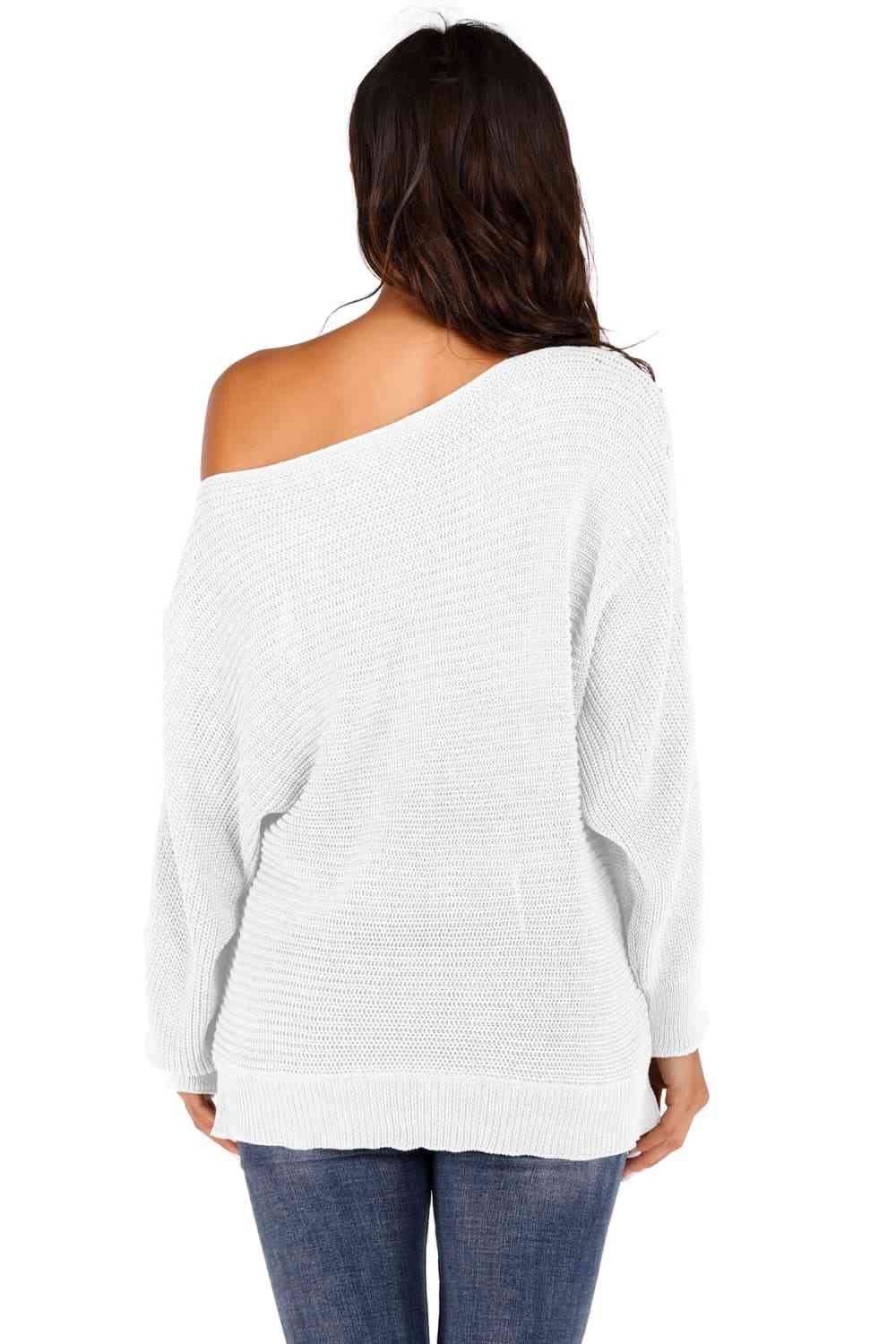 One Shoulder Dolman Sleeve Sweater - Deals DejaVu