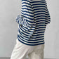 Striped Round Neck Long Sleeve Sweater - Deals DejaVu
