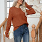 Cable-Knit Round Neck Long Sleeve Sweater