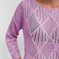 Openwork Round Neck Knit Top