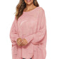 Round Neck Long Sleeve Openwork Sweater