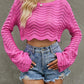Round Neck Long Sleeve Cropped Sweater - Deals DejaVu