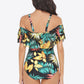 Botanical Print Cold-Shoulder Layered One-Piece Swimsuit (TB10D) T