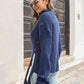Decorative Button Slit Sweater - Deals DejaVu