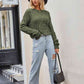 Cable-Knit Round Neck Dropped Shoulder Sweater - Deals DejaVu