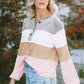 Round Neck Buttoned Long Sleeve Sweater - Deals DejaVu