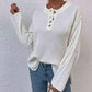 Quarter-Button Slit Sweater