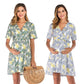 Summer Printed Deep V Neck Maternity Dress - Ties Waist Slim - Plus Size Loose Pregnancy Clothing (Z7)(Z9)(2Z1)(4Z1)(5Z1)