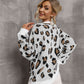 Animal Print Dropped Shoulder Knit Pullover