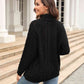Cable-Knit Turtle Neck Long Sleeve Sweater - Deals DejaVu