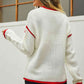 Round Neck Long Sleeve Waffle-Knit Sweater - Deals DejaVu
