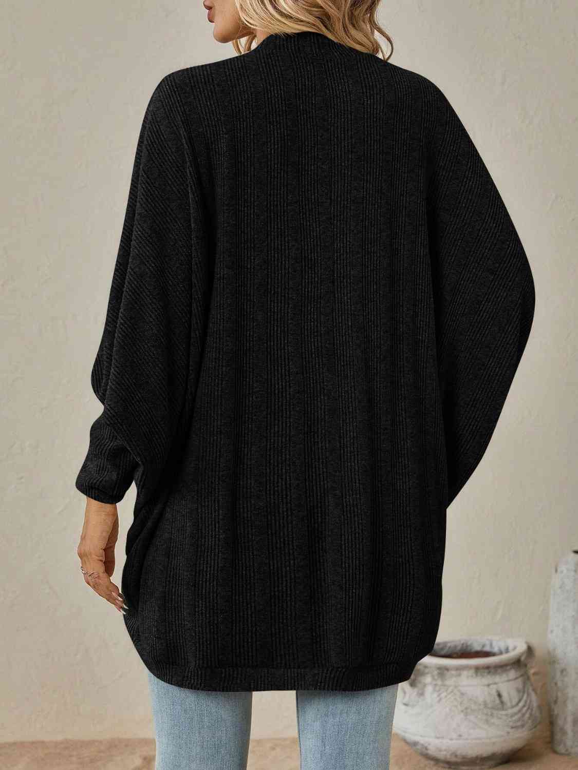 Open Front Dropped Shoulder Cardigan (BFD) T - Deals DejaVu