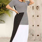 Plus Size Striped Color Block Round Neck Dress (BWMT) T - Deals DejaVu